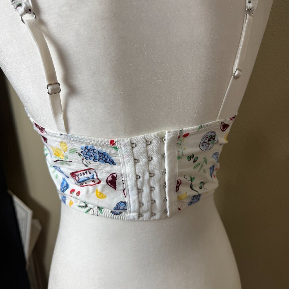 COLSIE Corset Bralette Top Coastal Travel Theme Print Size Small - Picture 4 of 9